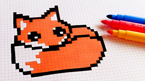 how to Draw Kawaii Fox - Hello Pixel Art by Garbi KW