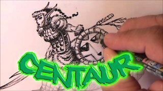 Drawing and Inking a Centaur - Fantasy Art