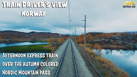 4K CABVIEW: Autumn Color Express train over the mountain pass