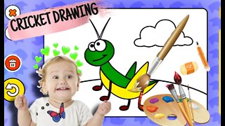 How to draw a Cricket insect | easy draw on mobile| step by step drawing |@B L U R R Y MOON