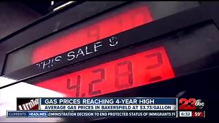 Gas prices reaching 4-year high nationwide