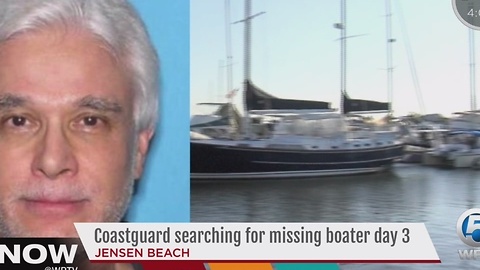 Coastguard searching for missing boater day 3