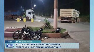 BR-381 em Timóteo: Motociclista fica Ferido após Batida entre 2 Veículos em Cachoeira do Vale.