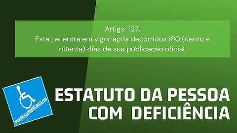 Estatuto da Pessoa com Deficiência - Art. 127