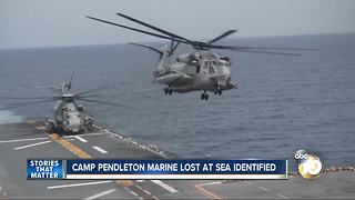 Camp Pendleton Marine lost at sea identified