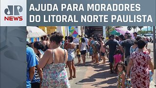 Moradores de São Sebastião ficam duas horas na fila por alimentos