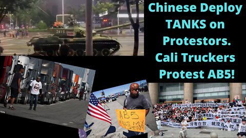 USA Trucker Blockade & Chinese Deploy TANKS on Protestors!