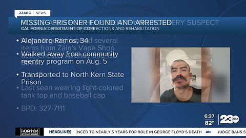 Missing prisoner found, arrested