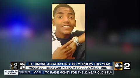 Victims families react as Baltimore approaches 300 homicides