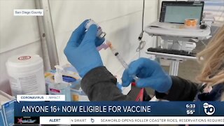 Californians 16 and over now eligible for vaccine