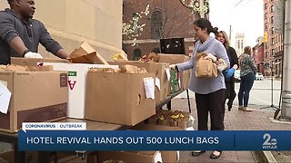 Hotel Revival hands out 500 lunch bags to those in need