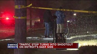 Traffic stop turns into shootout on Detroit's east side