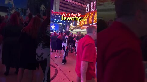 Best Video Ever from Fremont Street Las Vegas #rollerskate #fall