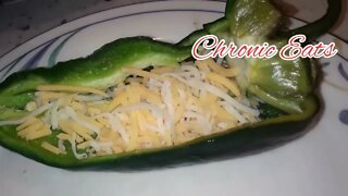 Cheese stuffed pasilla pepper | @chronic.eats on IG🌶😍 #shorts