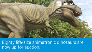 Eighty life-size animatronic dinosaurs are now up for auction.