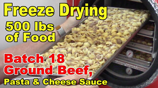 Freeze Drying Your First 500 lbs of Food - Batch 18 - Ground Beef, Pasta, & Cheese Sauce Meal