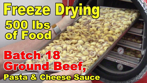 Freeze Drying Your First 500 lbs of Food - Batch 18 - Ground Beef, Pasta, & Cheese Sauce Meal