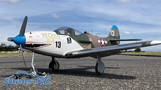 Epic E-flite P-39 Airacobra 1.2M RC Warbird Cross-Wind Landing By Reckem Roys RC