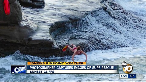 Photographer captures images of Sunset Cliffs rescue