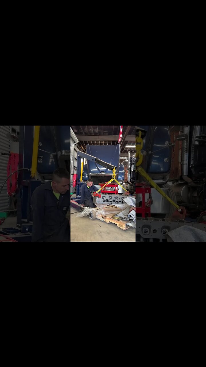 It’s time to use the 3 ton engine crane to lift the engine cylinder ...