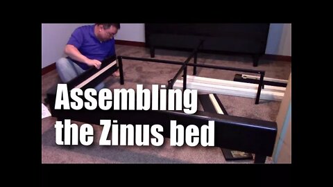How to assemble the Zinus Deluxe Faux Leather Upholstered Platform Bed with Wooden Slats