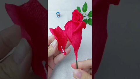 Handmade diy paper rose flower#handmade #DIY #foryou #flowers #rose #gift #craft #creative #tutorial