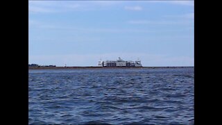 View from the kayak: Ferry Crossing to Prince Edward Island