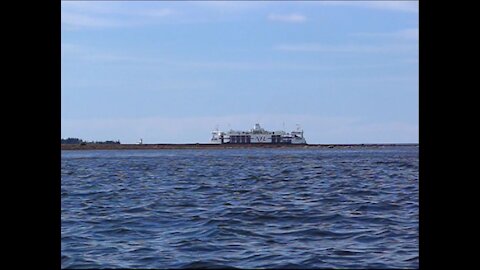 View from the kayak: Ferry Crossing to Prince Edward Island