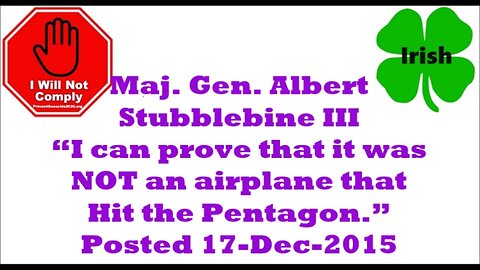 Maj Gen Albert Stubblebine's views on 9 11 Posted 17-Dec-2015