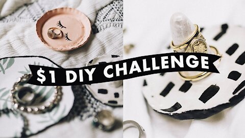 $1 DIY CHALLENGE - Trinket Trays + Jewelry Organizer (Anthropologie Inspired) // Lone Fox