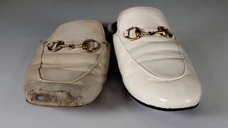 $1,000 Gucci Slippers Professionally Restored. Sharp!