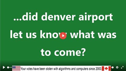 ...did denver airport let us know what was to come?