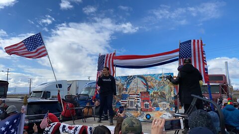 Trucker Convoy Rally at Departure from California to DC