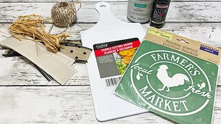 Cute Little Farmhouse Cutting Board ||Using Dollar Tree Stencil [ 1 Easy DIY ]