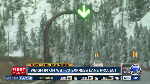 Weigh in on WB I-70 Express Lane project