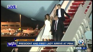 President Trump arrives in Palm Beach County for Thanksgiving