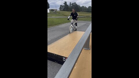 Bmx my first successful rail slide.