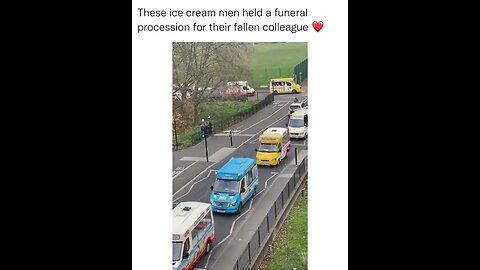 Ice cream vans form part of the funeral procession