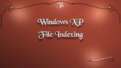 Windows XP - Disable File Indexing - Indexing Service