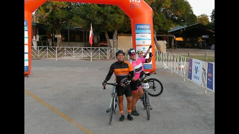 Drone view of Riders at the Sunday Start Line at the 2021 BikeMS Valero Ride to the River