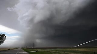 Time-lapse video showing a tornado south of Blackie, Alberta Saturday afternoon