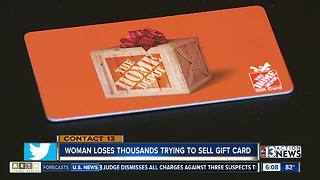 Woman loses money trying to sell gift card