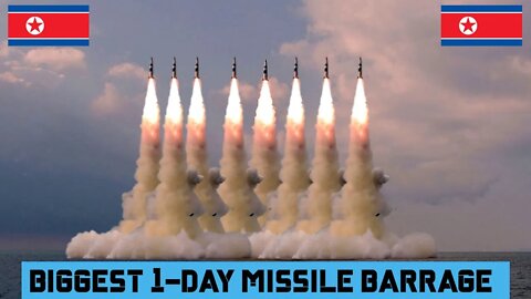 North Korea unleashes biggest 1 day missile barrage #northkorea #missilelaunch