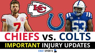 Chiefs vs. Colts Injury News: Harrison Butker, Mike Danna & Shaquille Leonard