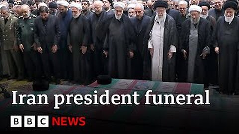 Iran's supreme leader Ayatollah Khameneileads prayers at President Raisi's funeral | BBC News