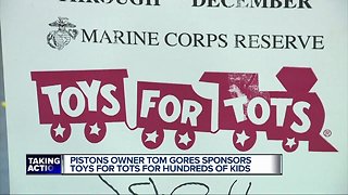 Pistons owner Tom Gores sponsors Toys for Tots for hundreds of kids