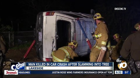 Man dies in possible DUI crash in Lakeside