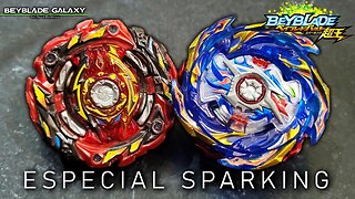 WORLD SPRIGGAN .U' 2B vs HELIOS VOLCANO .OH.Zn'+Z (Especial Sparking) - Beyblade Burst ベイブレードバースト