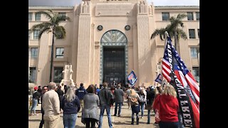 Two re-open rallies held at San Diego County Admin Building Saturday