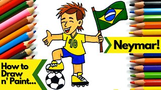 How to draw and paint Neymar Jr